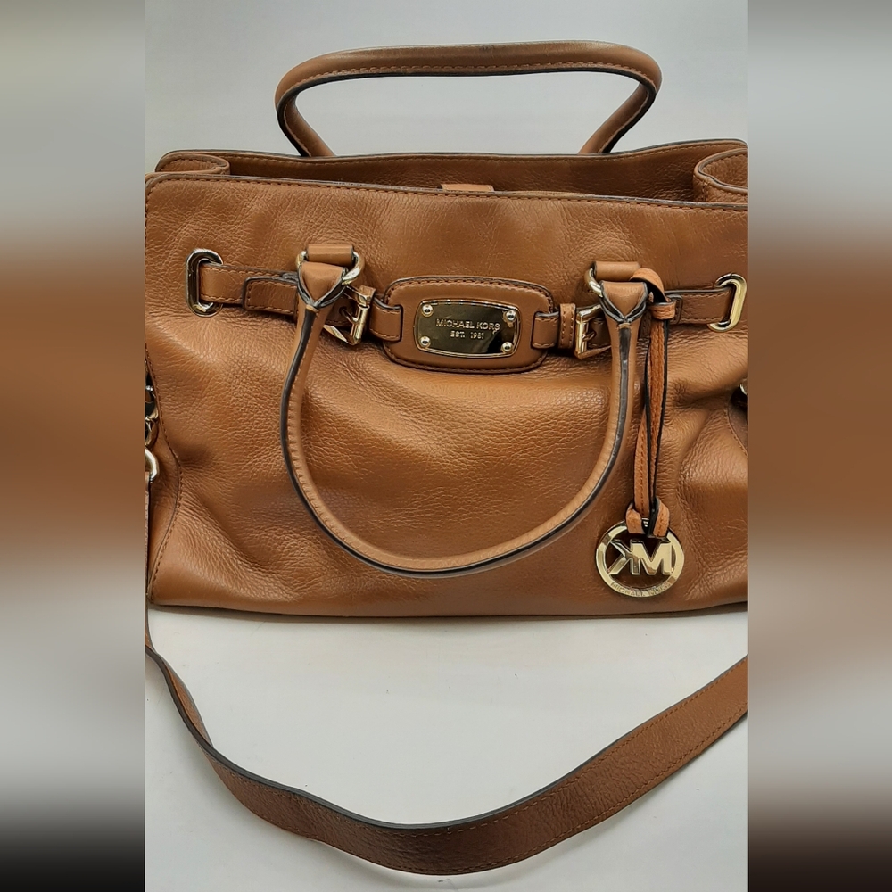 Michael Kors Hamilton Leather Satchel Crossbody Shoulder Bag Designer Handbag